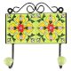 Pea Green With Yellow Flower Ceramic Tile Hook